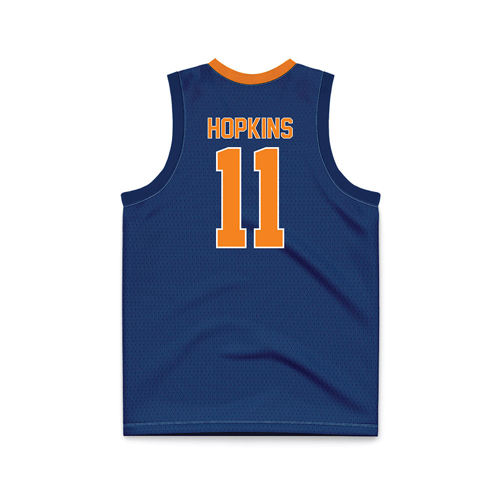 UT Martin - NCAA Men's Basketball : AJ Hopkins - Blue Basketball Jersey-1