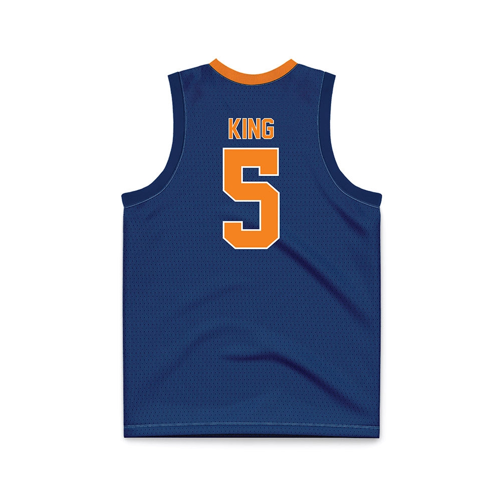 UT Martin - NCAA Men's Basketball : Damien King - Blue Basketball Jersey-1