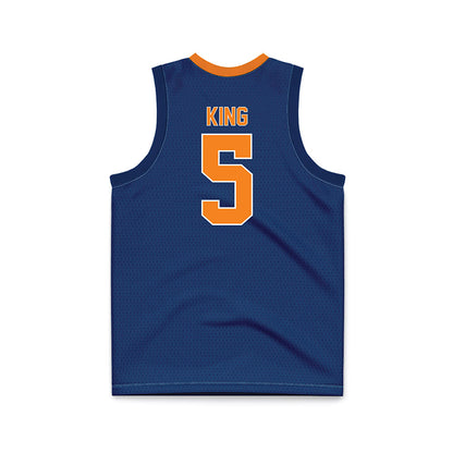 UT Martin - NCAA Men's Basketball : Damien King - Blue Basketball Jersey-1