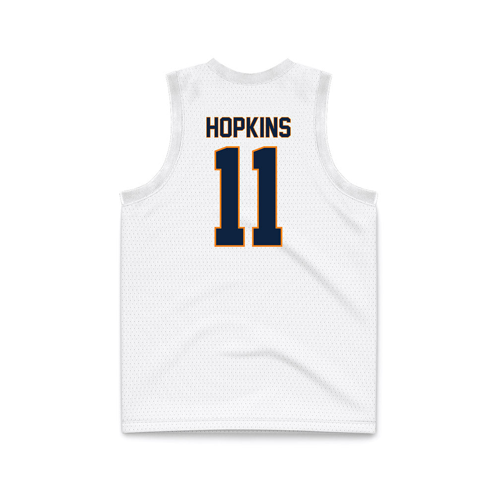 UT Martin - NCAA Men's Basketball : AJ Hopkins - White Basketball Jersey-1