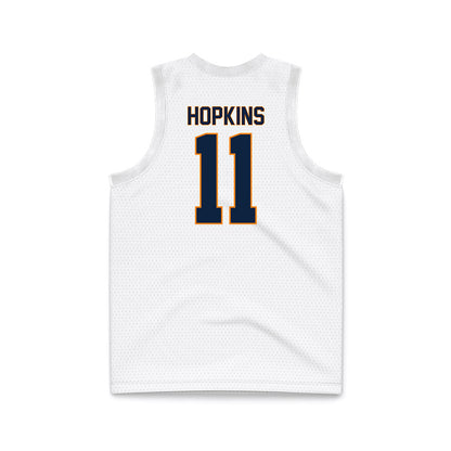 UT Martin - NCAA Men's Basketball : AJ Hopkins - White Basketball Jersey-1