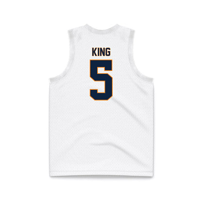 UT Martin - NCAA Men's Basketball : Damien King - White Basketball Jersey-1