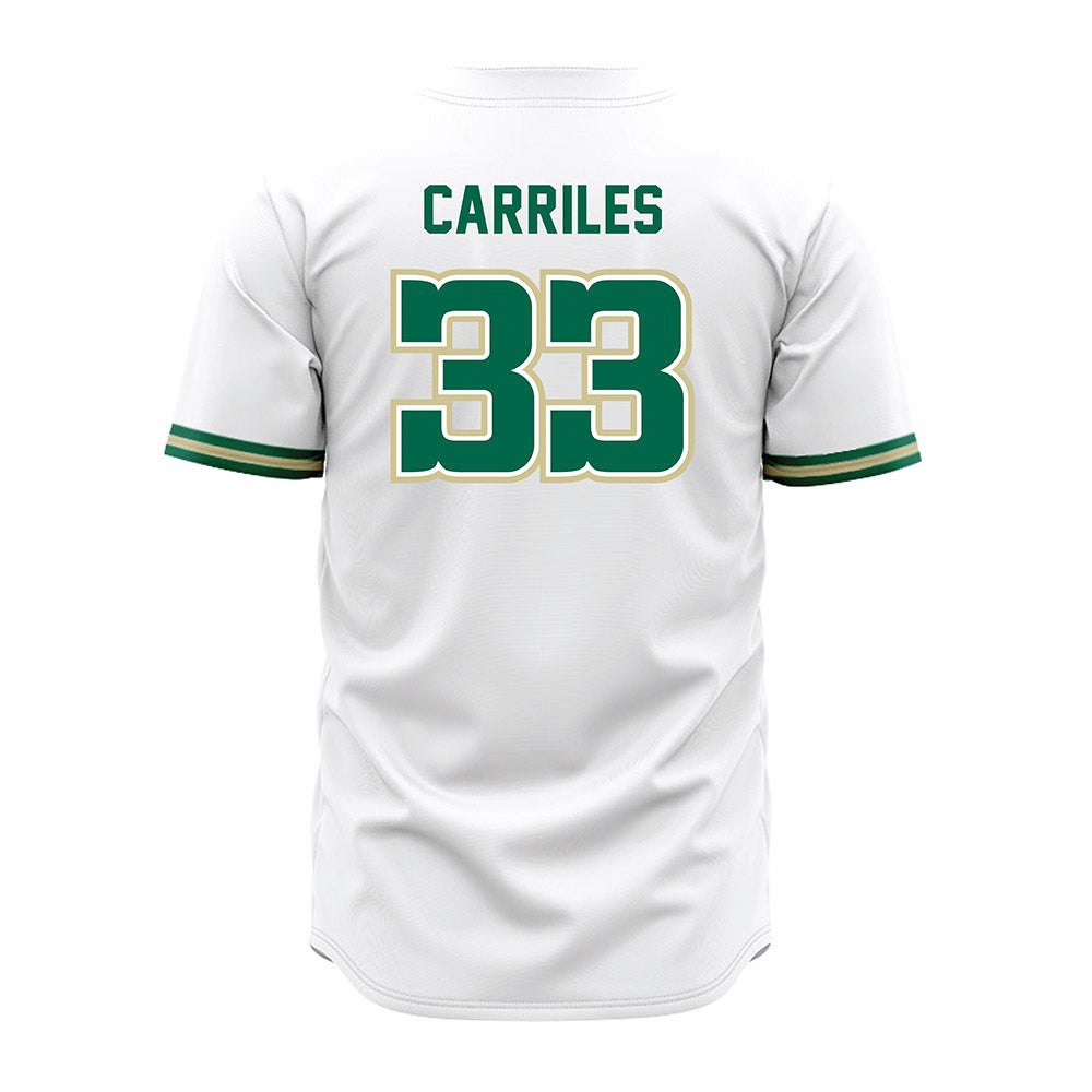 USF - NCAA Baseball : Santiago Carriles - White Jersey-1