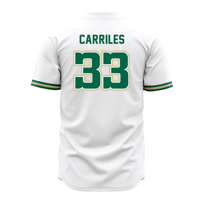 USF - NCAA Baseball : Santiago Carriles - White Jersey-1
