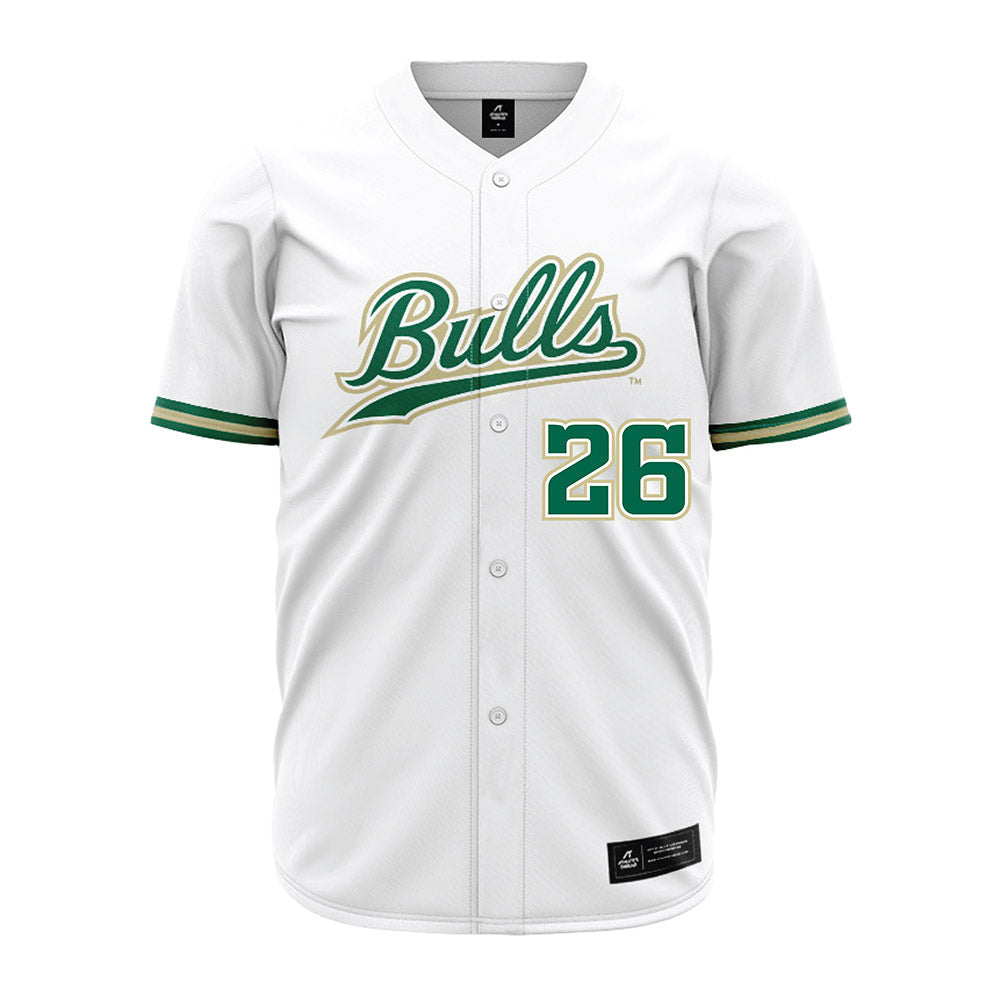 USF - NCAA Baseball : Nathan Earley - White Jersey-0
