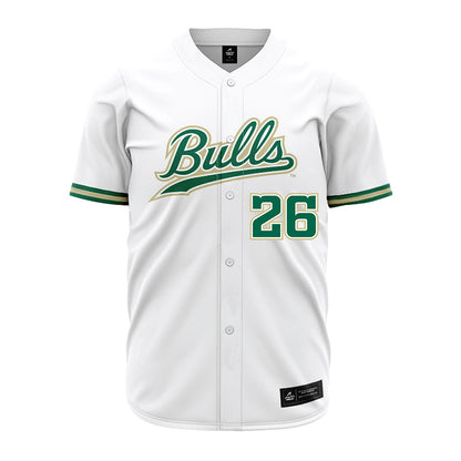 USF - NCAA Baseball : Nathan Earley - White Jersey-0