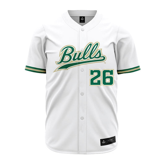 USF - NCAA Baseball : Nathan Earley - White Jersey-0