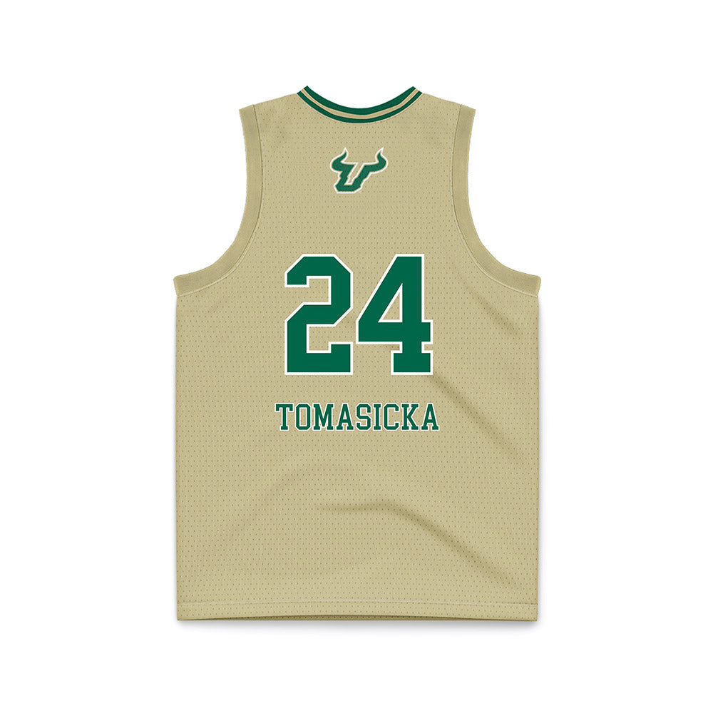 USF - NCAA Women's Basketball : Raina Tomasicka - Cream Basketball Jersey-1