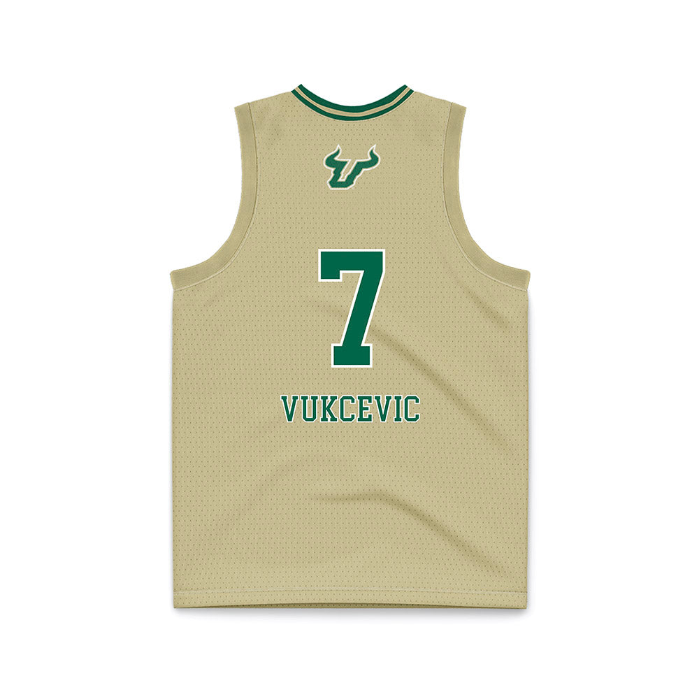 USF - NCAA Women's Basketball : Lanaa Vukcevic - Cream Basketball Jersey-1