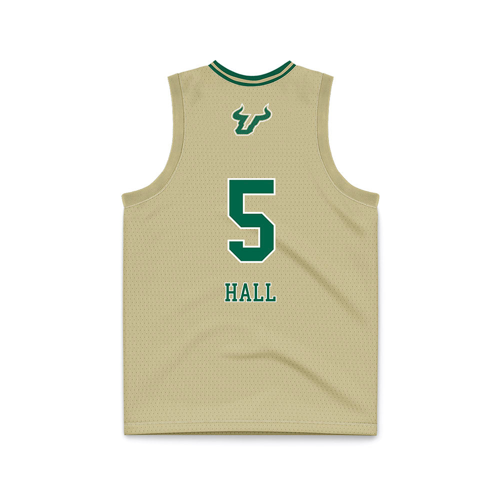 USF - NCAA Women's Basketball : Brooklyn Hall - Cream Basketball Jersey-1