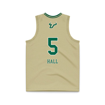 USF - NCAA Women's Basketball : Brooklyn Hall - Cream Basketball Jersey-1