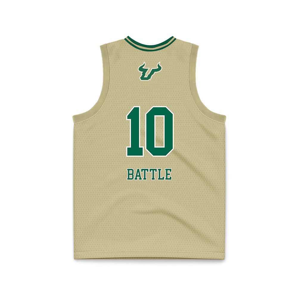 USF - NCAA Women's Basketball : Edyn Battle - Cream Basketball Jersey-1