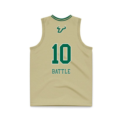 USF - NCAA Women's Basketball : Edyn Battle - Cream Basketball Jersey-1
