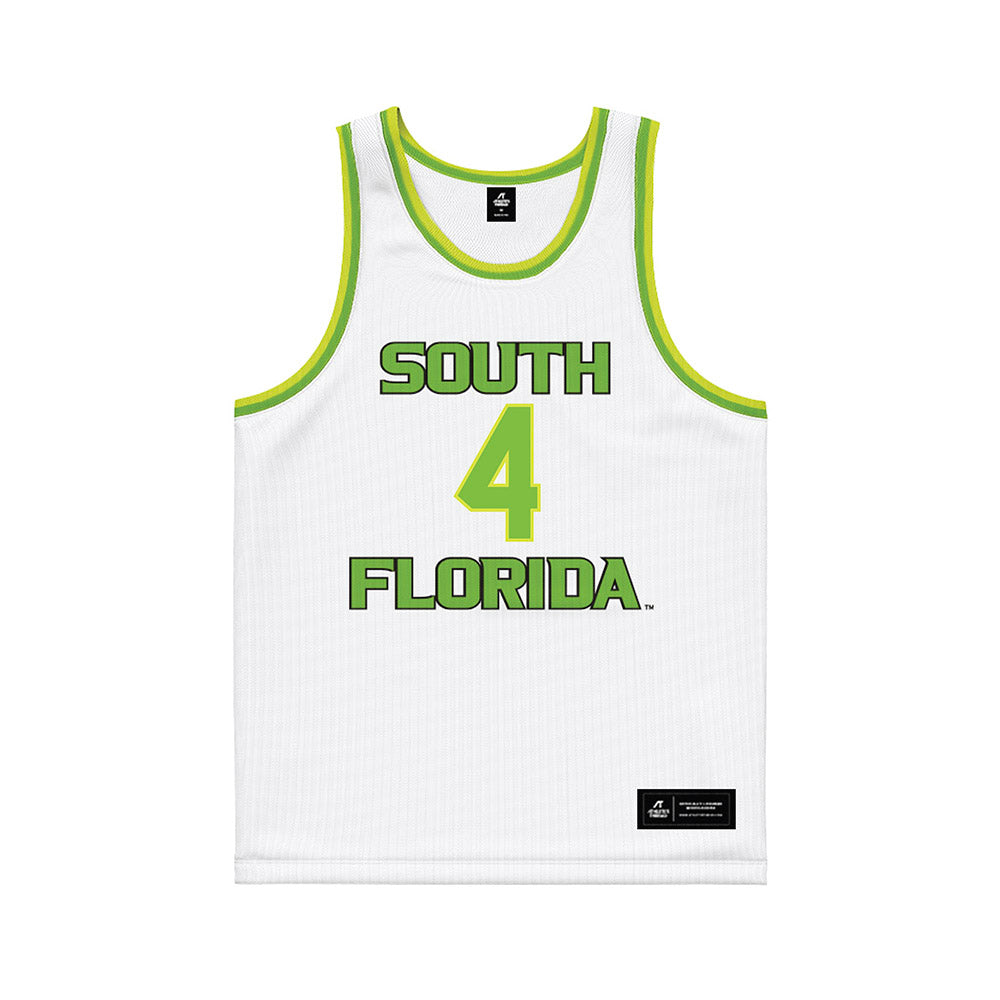 USF - NCAA Men's Basketball : Devin Haid - White Basketball Jersey-0