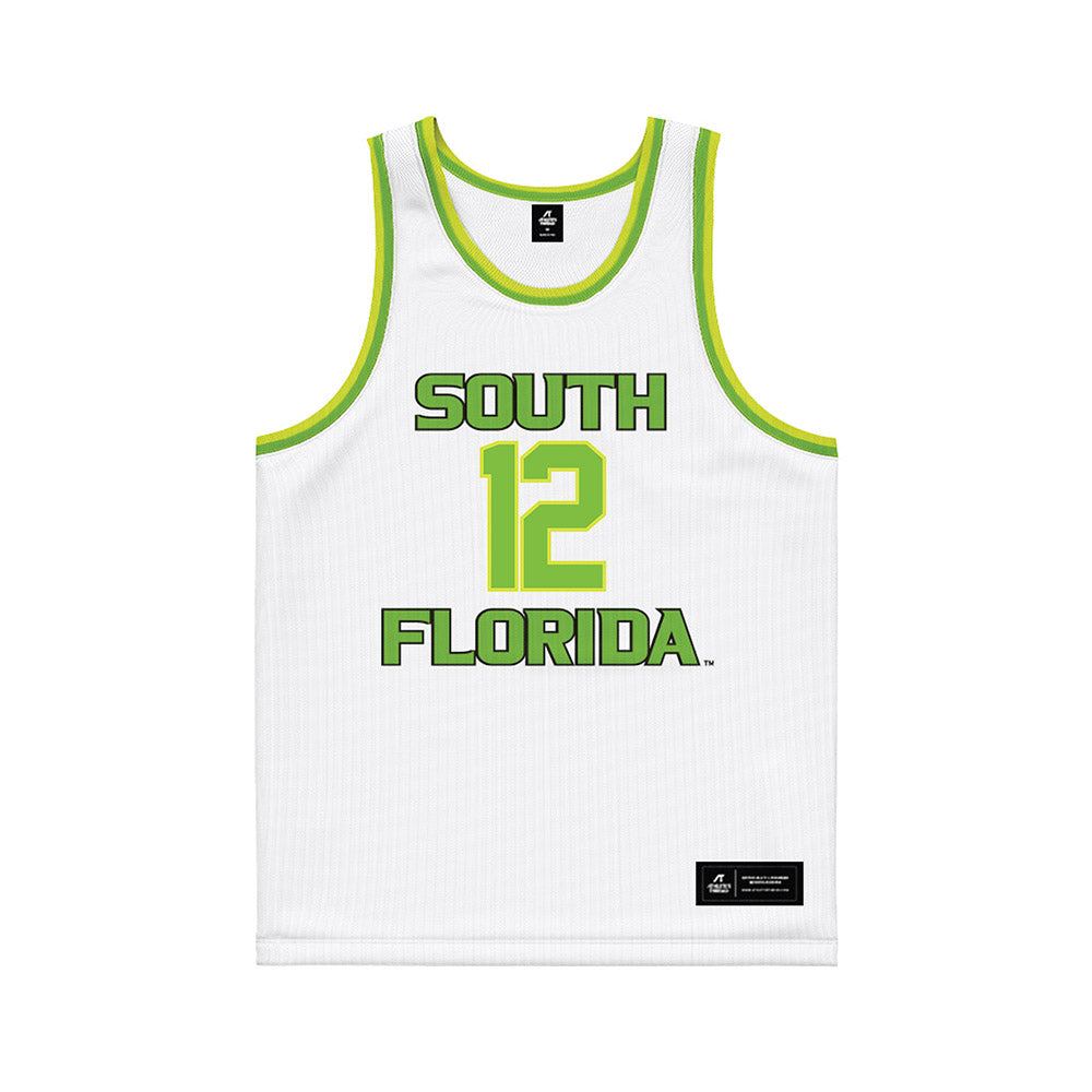 USF - NCAA Men's Basketball : Richard Goods - White Basketball Jersey-0