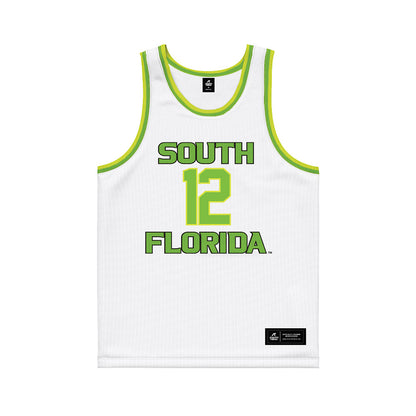 USF - NCAA Men's Basketball : Richard Goods - White Basketball Jersey-0
