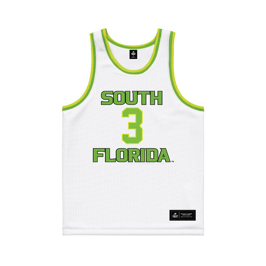 USF - NCAA Men's Basketball : Isaiah Jones - White Basketball Jersey-0