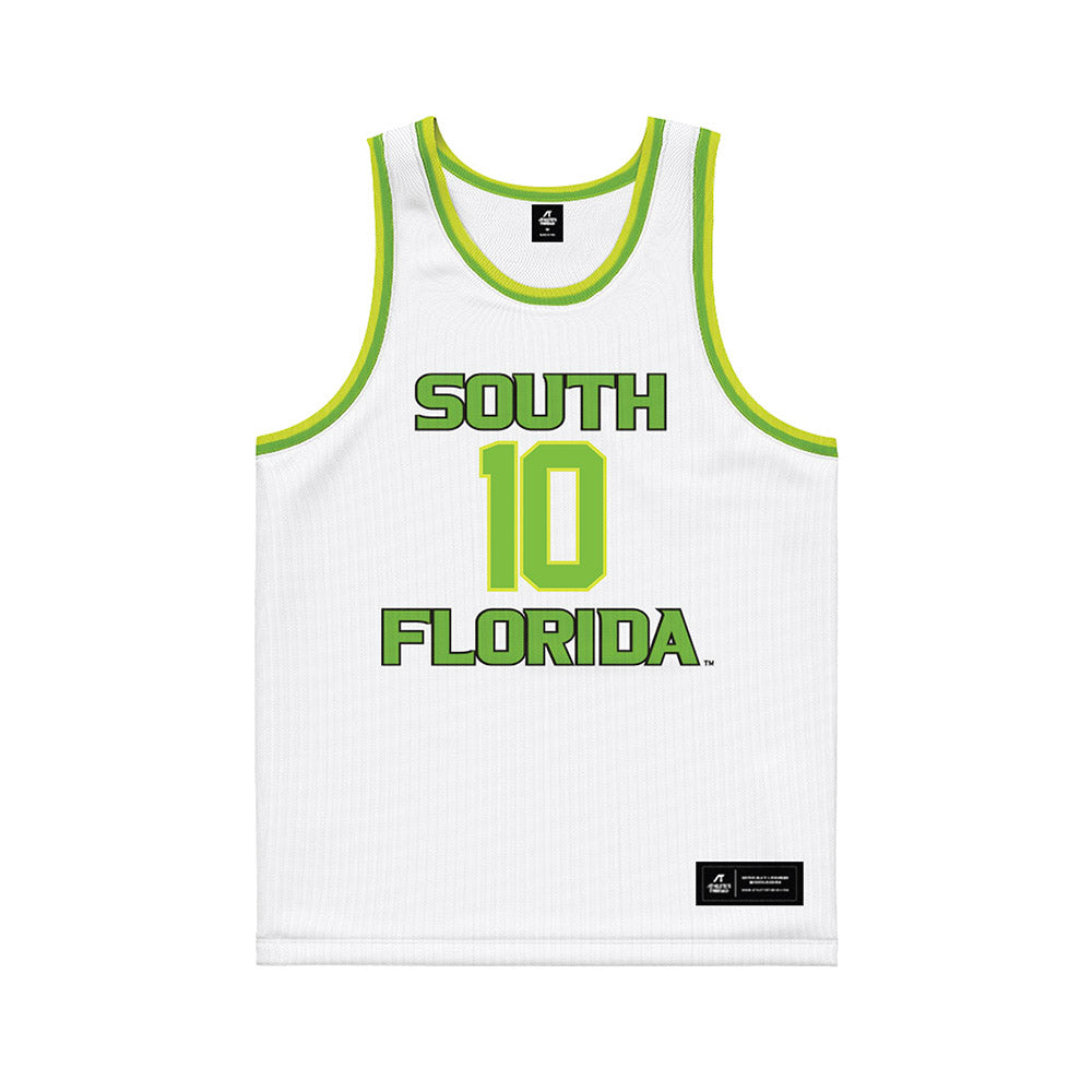 USF - NCAA Men's Basketball : Tristan Beckford - White Basketball Jersey-0