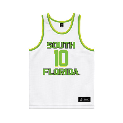 USF - NCAA Men's Basketball : Tristan Beckford - White Basketball Jersey-0