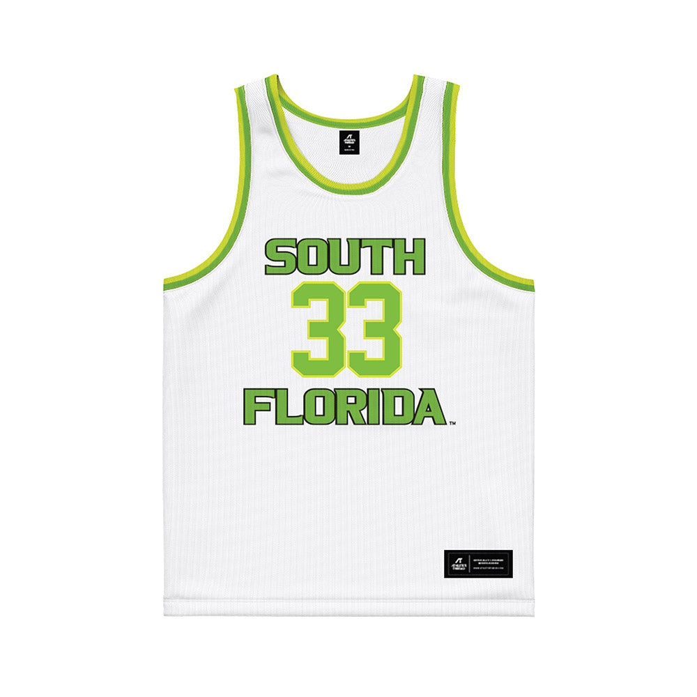 USF - NCAA Men's Basketball : Donovan Waleskowski - White Basketball Jersey-0