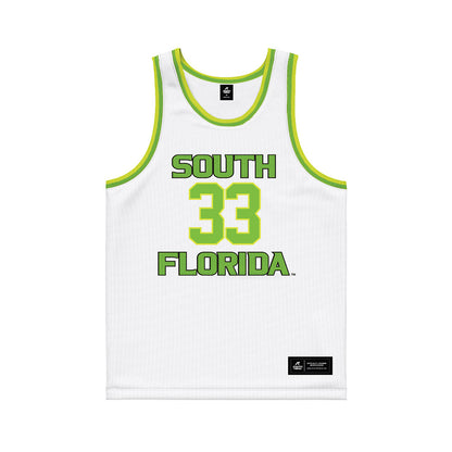USF - NCAA Men's Basketball : Donovan Waleskowski - White Basketball Jersey-0