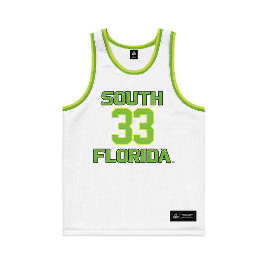 USF - NCAA Men's Basketball : Donovan Waleskowski - White Basketball Jersey-0