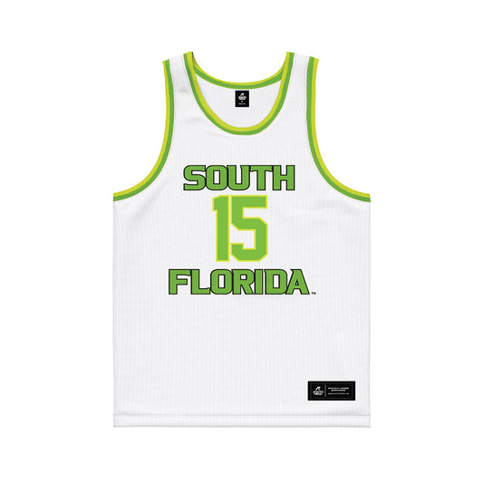 USF - NCAA Men's Basketball : Onyx Nnani - White Basketball Jersey-0