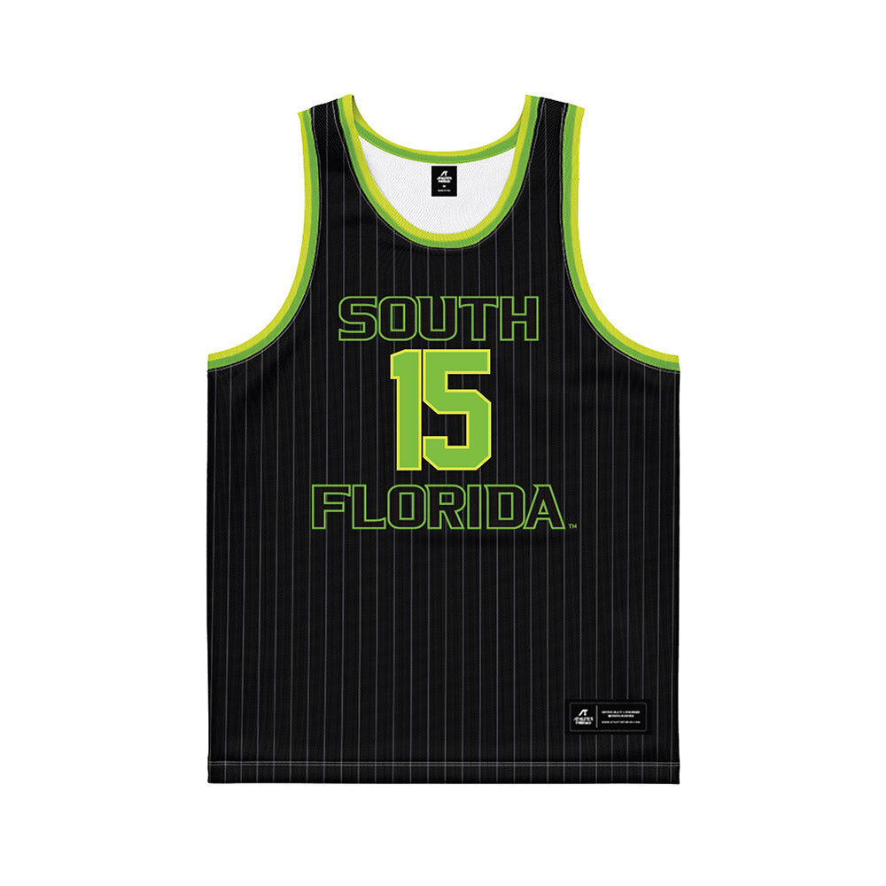 USF - NCAA Men's Basketball : Onyx Nnani - Green Basketball Jersey-0