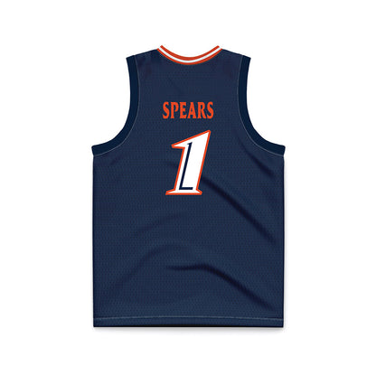 UTSA - NCAA Men's Basketball : Amir Spears - Navy Basketball Jersey-1