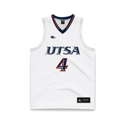 UTSA - NCAA Men's Basketball : Brent Moss - White Basketball Jersey-0