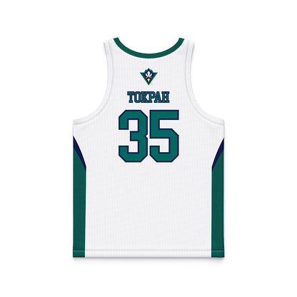 UNC Wilmington - NCAA Men's Basketball : Adam Tokpah - White Basketball Jersey-1