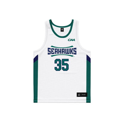 UNC Wilmington - NCAA Men's Basketball : Adam Tokpah - White Basketball Jersey-0