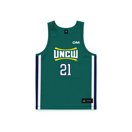 UNC Wilmington - NCAA Women's Basketball : Kylah Silver - Teal Basketball Jersey-0