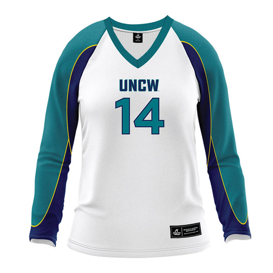 UNC Wilmington - NCAA Women's Volleyball : Courtney Graham - White Volleyball Jersey-0