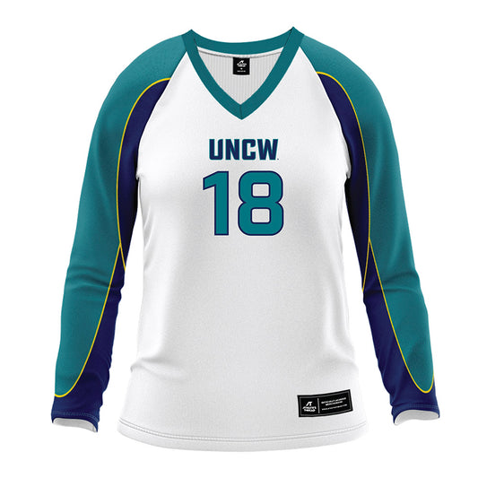 UNC Wilmington - NCAA Women's Volleyball : Lauren Lewis - White Volleyball Jersey-0