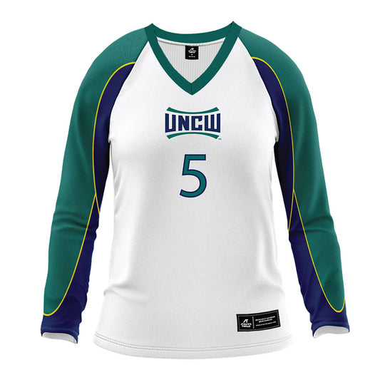 UNC Wilmington - NCAA Women's Volleyball : Morgan Esmie - White Volleyball Jersey-0