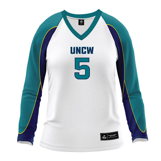 UNC Wilmington - NCAA Women's Volleyball : Morgan Esmie - White Volleyball Jersey-0