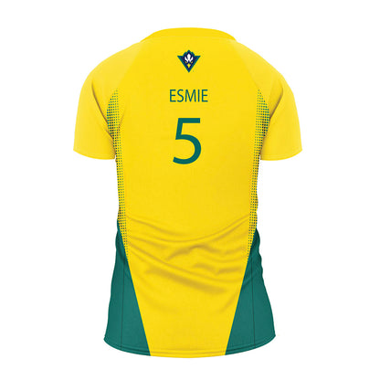 UNC Wilmington - NCAA Women's Volleyball : Morgan Esmie - Yellow Volleyball Jersey-1