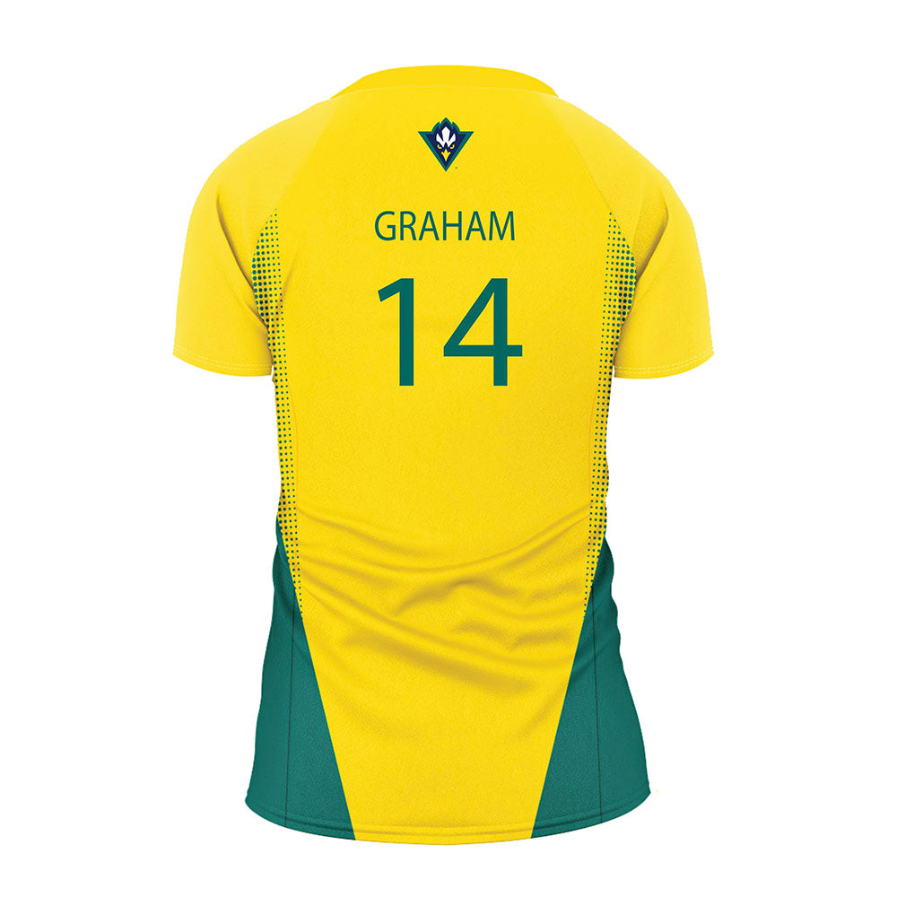 UNC Wilmington - NCAA Women's Volleyball : Courtney Graham - Yellow Volleyball Jersey-1