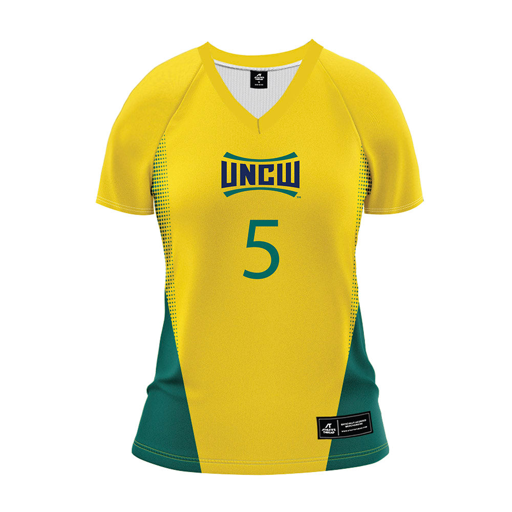 UNC Wilmington - NCAA Women's Volleyball : Morgan Esmie - Yellow Volleyball Jersey-0