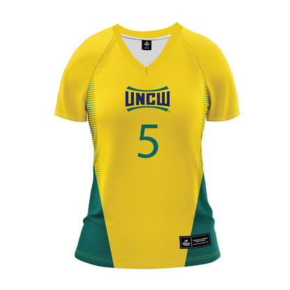 UNC Wilmington - NCAA Women's Volleyball : Morgan Esmie - Yellow Volleyball Jersey-0
