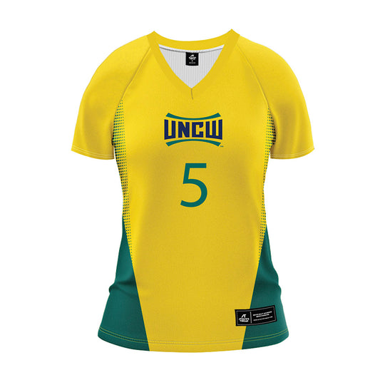 UNC Wilmington - NCAA Women's Volleyball : Morgan Esmie - Yellow Volleyball Jersey-0