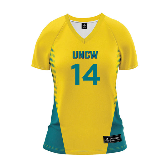 UNC Wilmington - NCAA Women's Volleyball : Courtney Graham - Yellow Volleyball Jersey-0