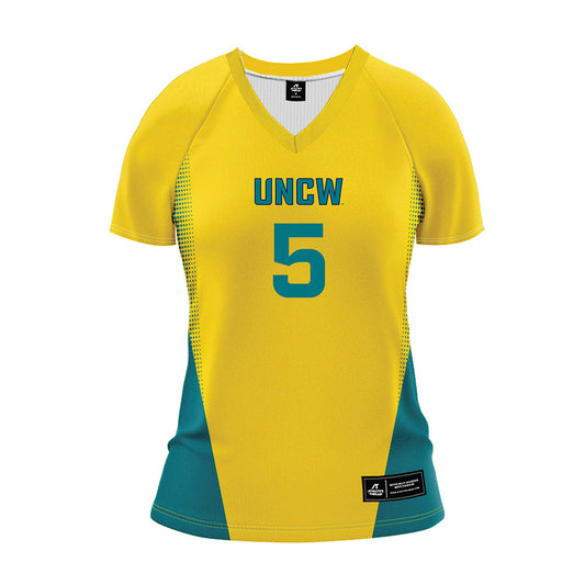 UNC Wilmington - NCAA Women's Volleyball : Morgan Esmie - Yellow Volleyball Jersey-0