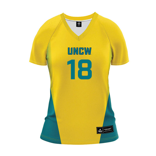 UNC Wilmington - NCAA Women's Volleyball : Lauren Lewis - Yellow Volleyball Jersey-0