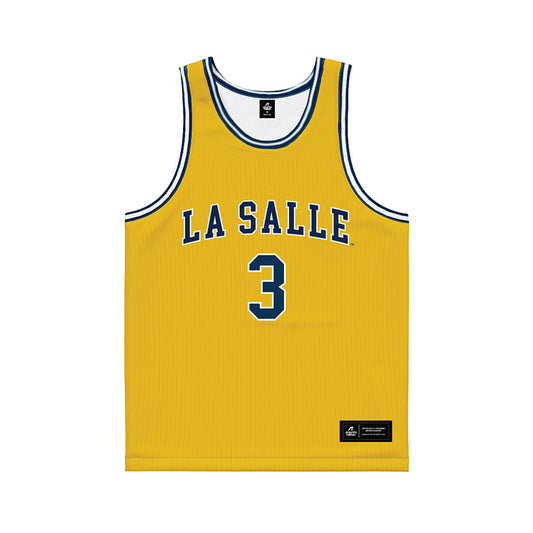 La Salle - NCAA Men's Basketball : Eric Acker - Gold Basketball Jersey-0