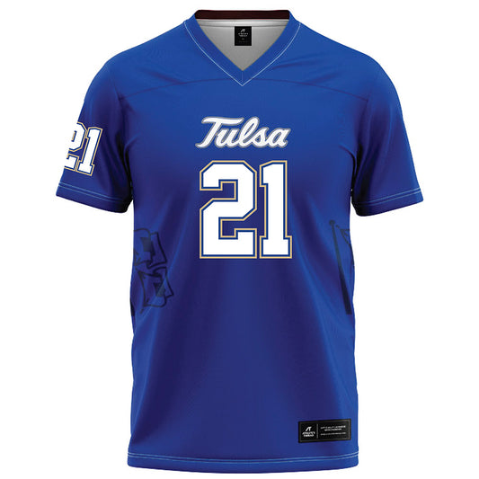 Tulsa - NCAA Football : Aquavious Dunbar - Blue Football Jersey-0