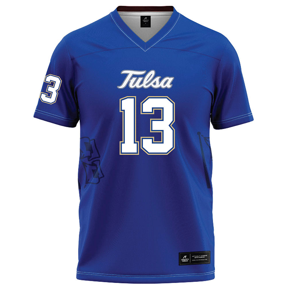 Tulsa - NCAA Football : Joshua Rushing - Blue Football Jersey-0