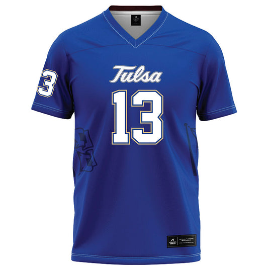 Tulsa - NCAA Football : Joshua Rushing - Blue Football Jersey-0