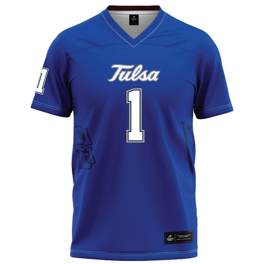 Tulsa - NCAA Football : David Wells - Blue Football Jersey-0